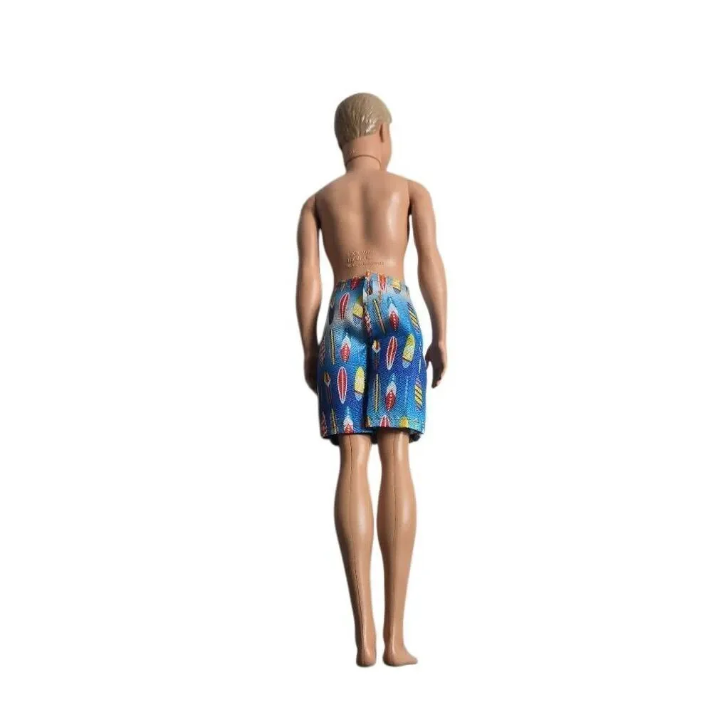 Ken Barbie Mattel Doll 2012 molded hair swimsuits Brunette EUC C383G